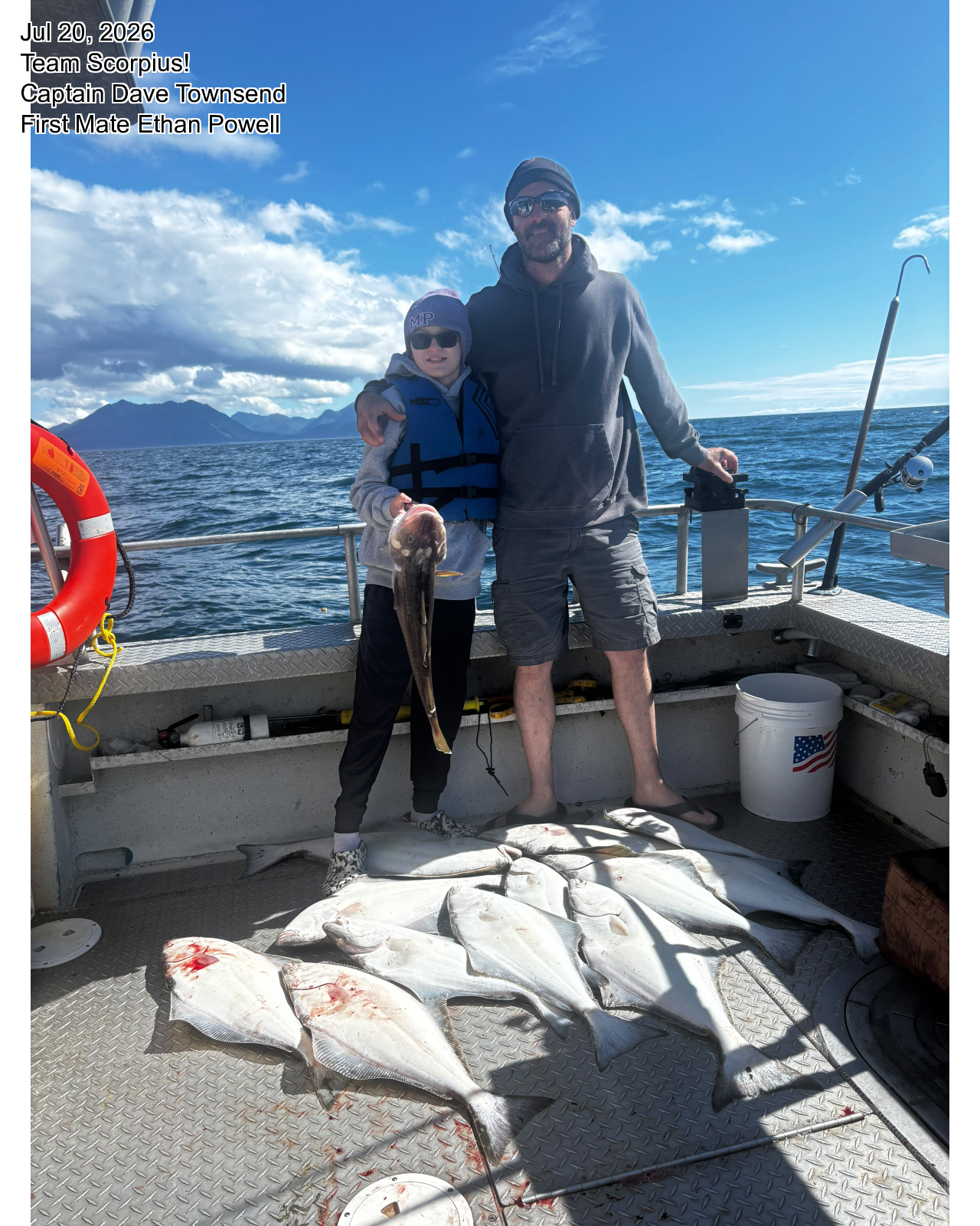 Captain Dave and First Mate Ethan helped put a deck full of fish on the boat!  Thanks everyone!
