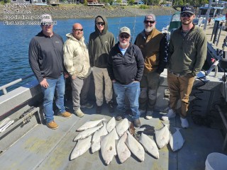 Another stacked deck on the Taurus! 🐟 Big smiles all around after a serious halibut haul with Captain Jimmy Counts and First Mate Preston Hewett out on the water. Thanks for fishing with us, crew — come see us in Homer and let's fill the deck again!  #HomerHalibutHunters #AlaskaFishing #Homer #Halibut #CatchOfTheDay
