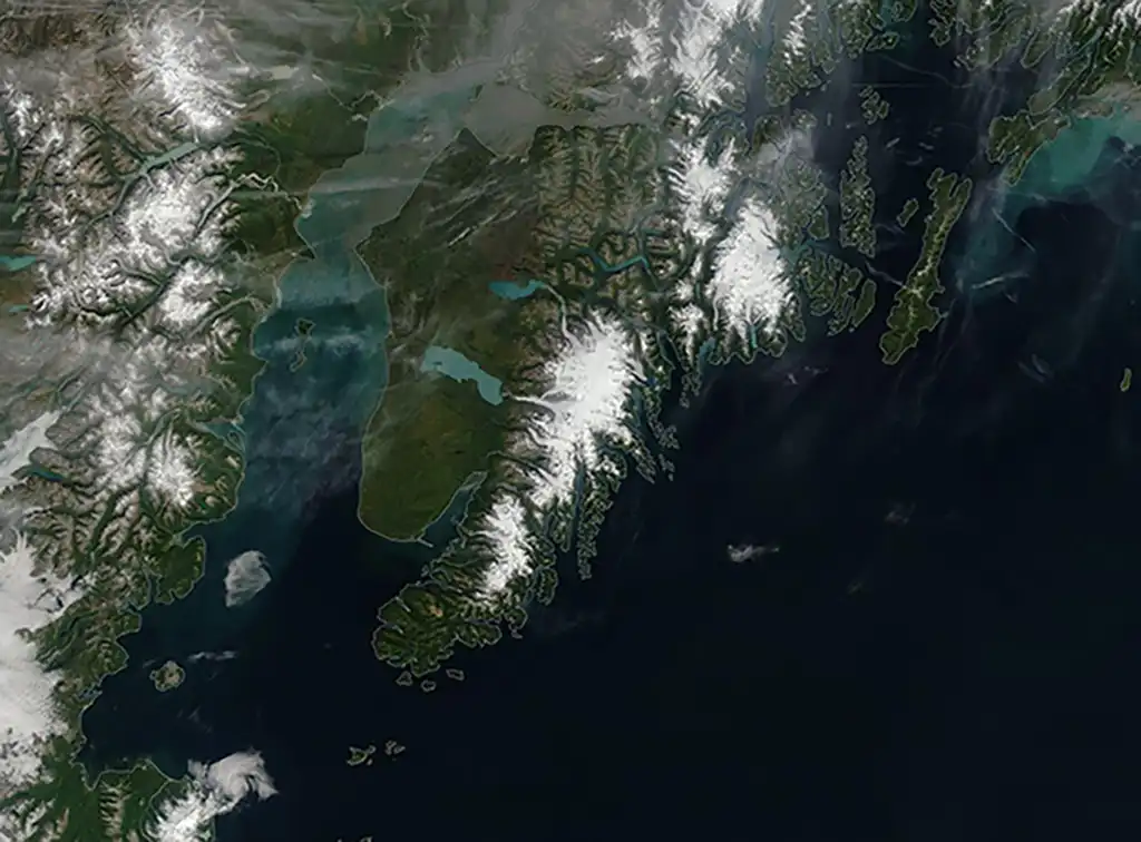 Harding Ice Field As Seen From Space